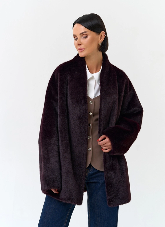 Женская шуба из эко меха фото