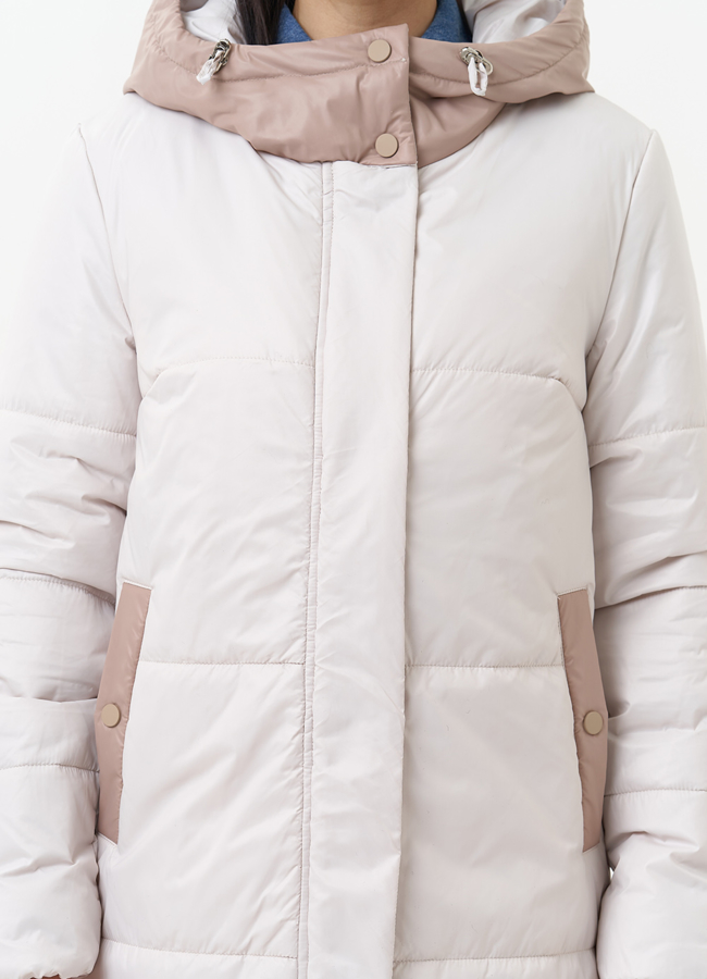 Женское утепленное полупальто с капюшоном модель № 30090 универмаг малина