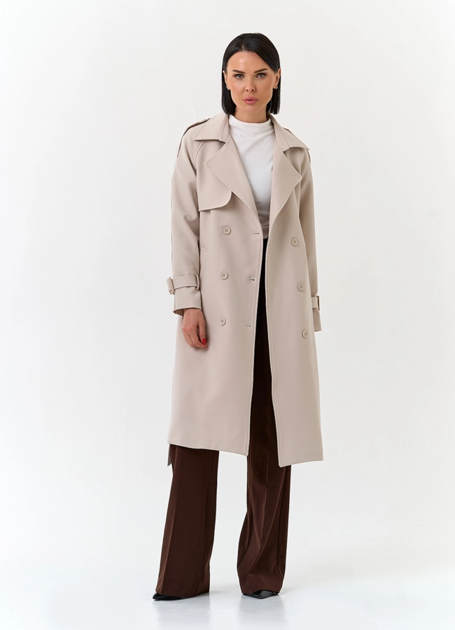 Женский светлый плащ модель № 33096 в рассрочку