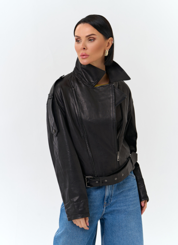 Женская куртка косуха из натуральной кожи