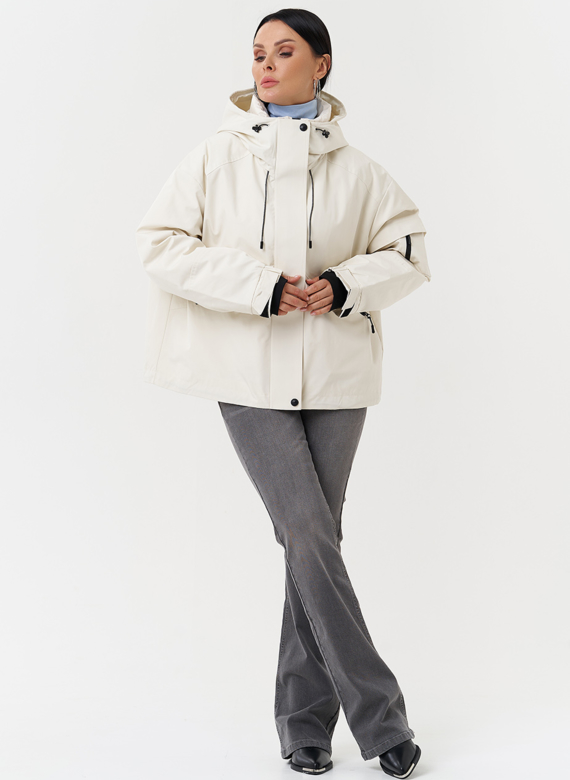 Двойная утепленная куртка с капюшоном