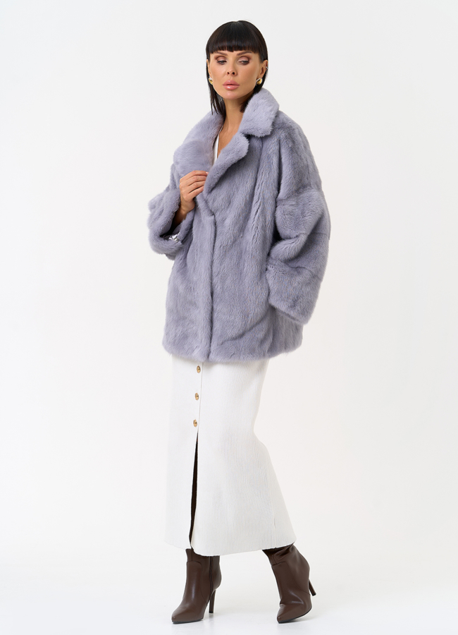 Куртка из меха норки с английским воротником модель № 26082 универмаг малина