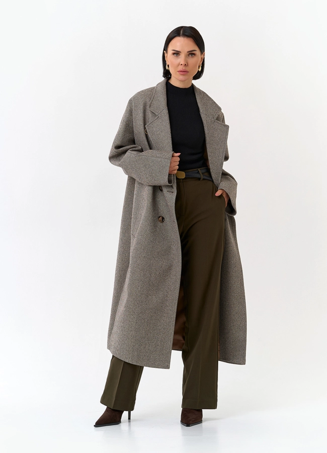 Женское пальто с английским воротником модель № 32815 универмаг малина