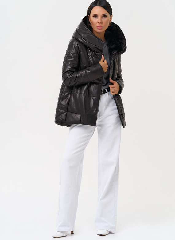 Теплая куртка из натуральной кожи