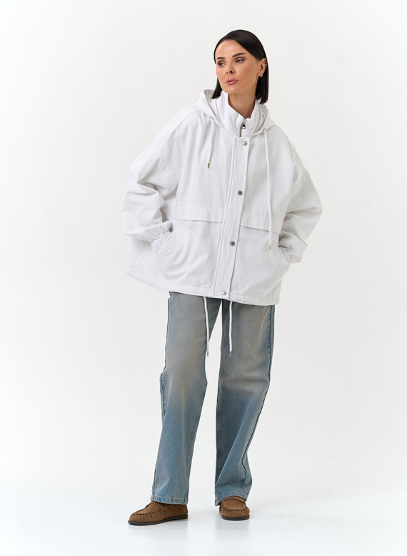 Женская джинсовая куртка с капюшоном