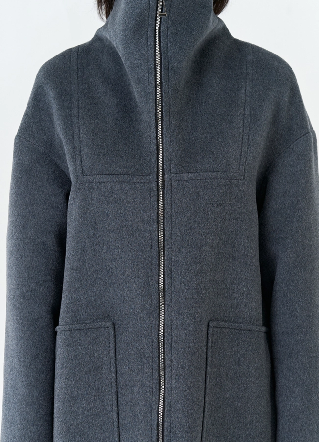 Женское длинное пальто с воротником стойкой модель № 32573 универмаг малина