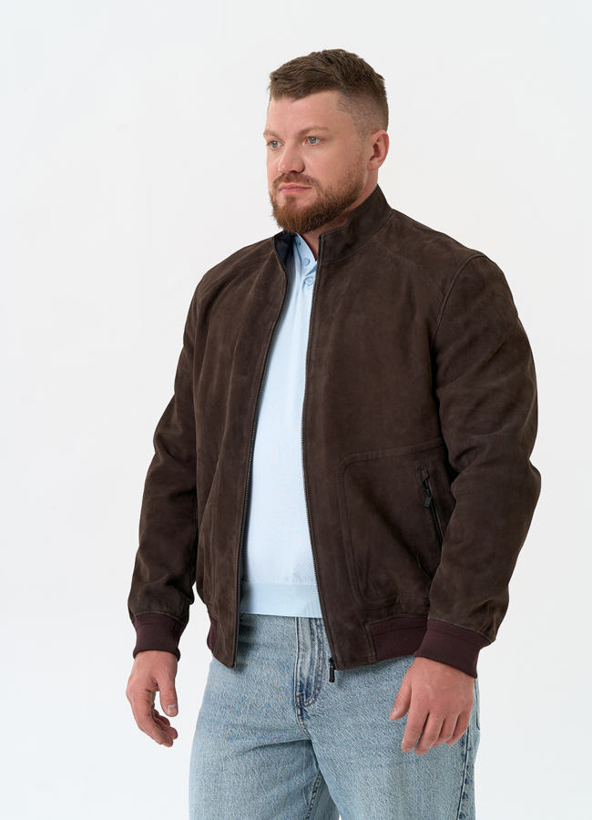Мужская куртка бомбер из натуральной замши модель № 32550 универмаг малина