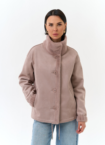 Женская двухсторонняя дубленка из эко замши Женская двухсторонняя дубленка из эко замши