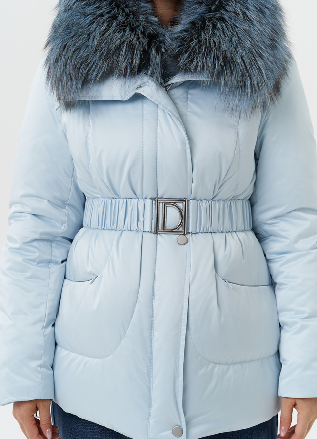 Пуховик с мехом чернобурки модель № 28573 универмаг малина