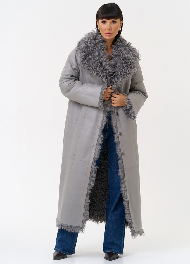 Женская двухсторонняя дубленка с английским воротником модель № 31631 универмаг малина