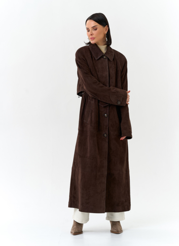 Женский плащ из натуральной замши