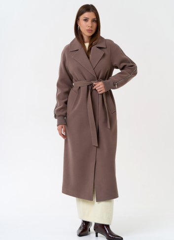 Женское пальто с декоративными молниями