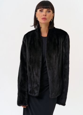 Укороченная шуба из меха норки 