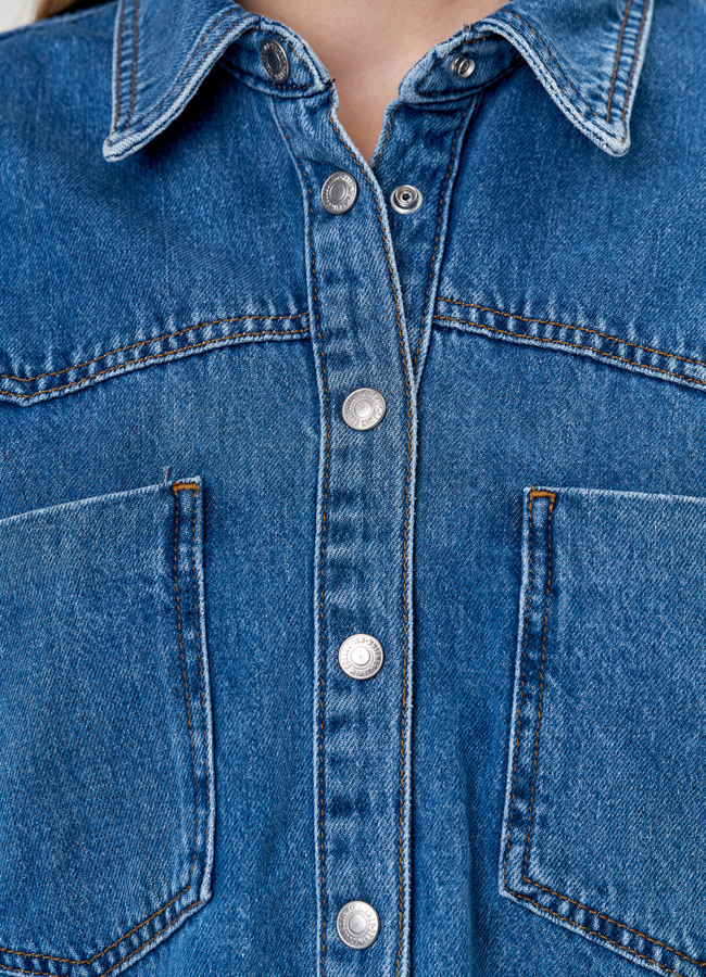 Куртка джинсовая синего цвета модель № 21179 в рассрочку