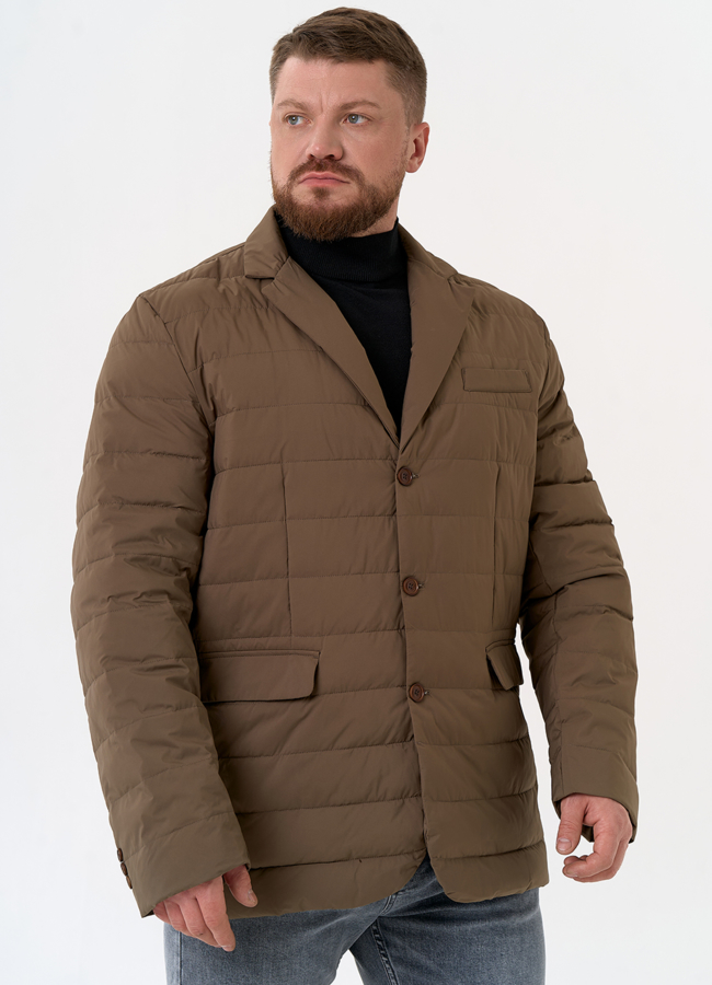 Мужской пуховик со съемной манишкой модель № 31461 универмаг малина