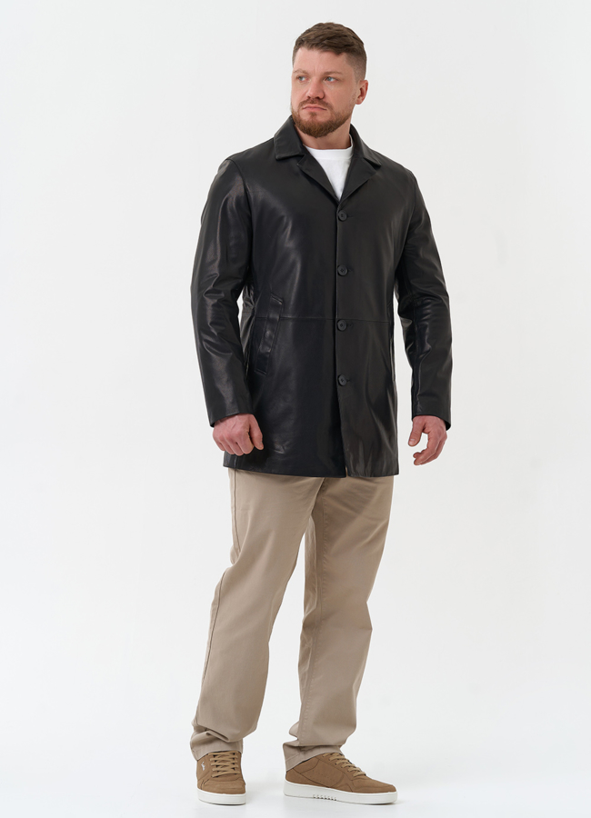 Мужской пиджак из натуральной кожи модель № 30060 универмаг малина