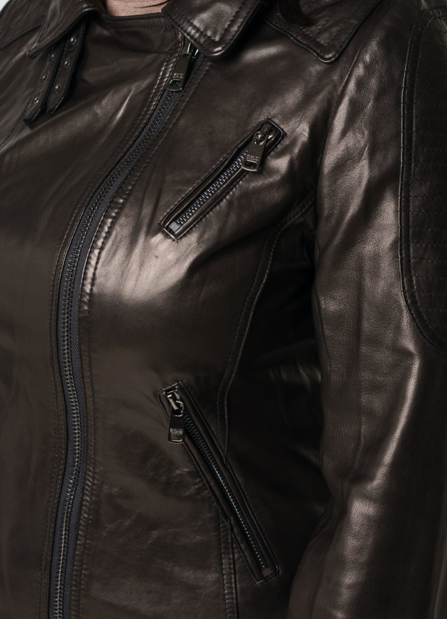 Кожаная куртка - косуха модель № 10634 универмаг малина