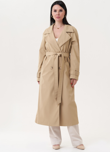 Плащ бежевого цвета с английским воротником