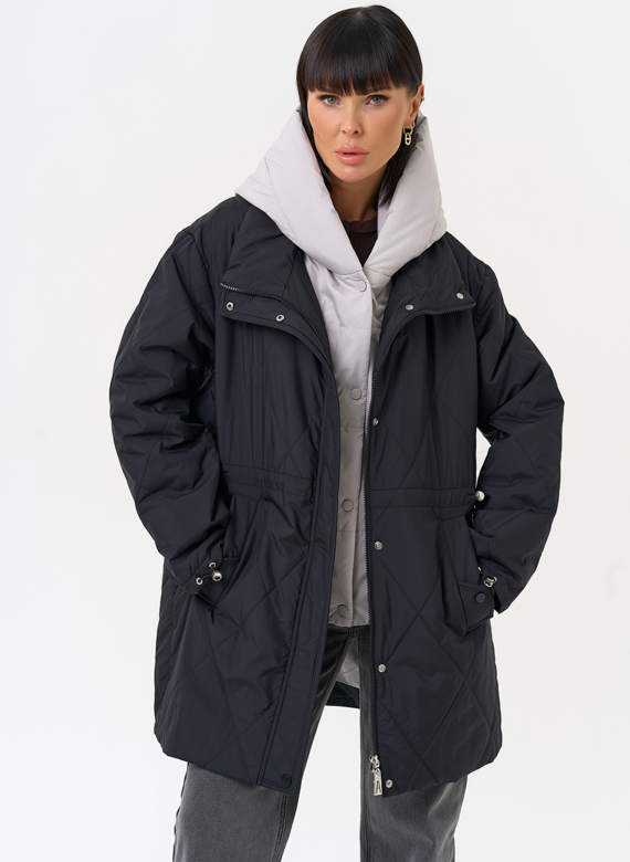 Женская удлиненная куртка со съемным капюшоном