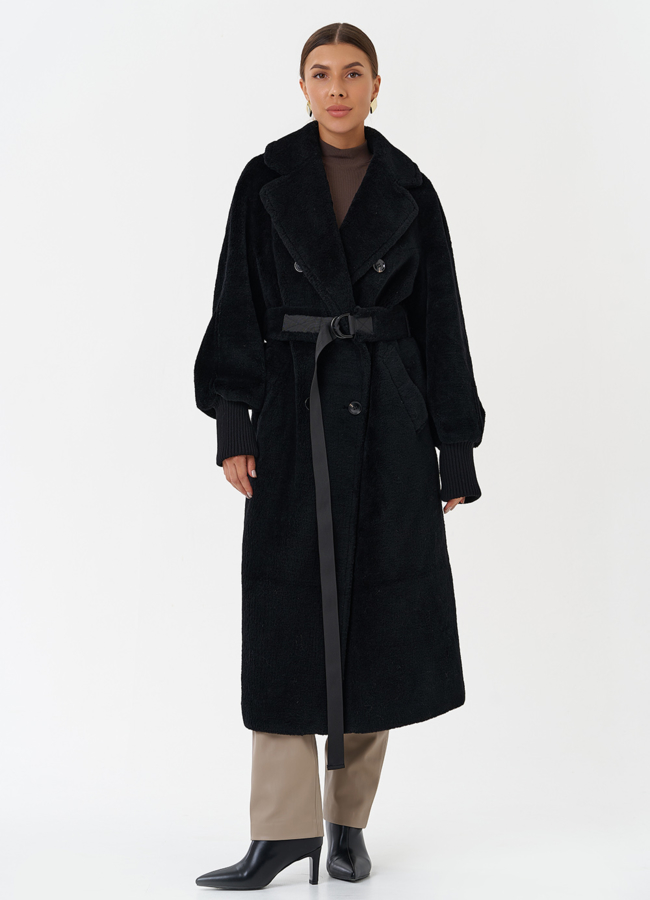 Пальто из шерсти с английским воротником модель № 28636 в кредит