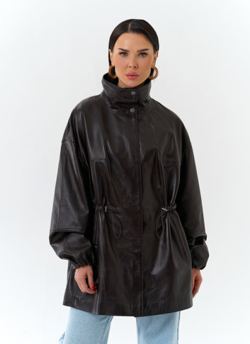 Куртка из натуральной кожи с воротником стойка Куртка из натуральной кожи с воротником стойка