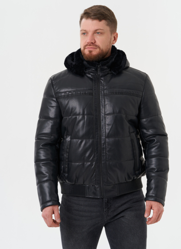 Утепленная куртка из эко кожи