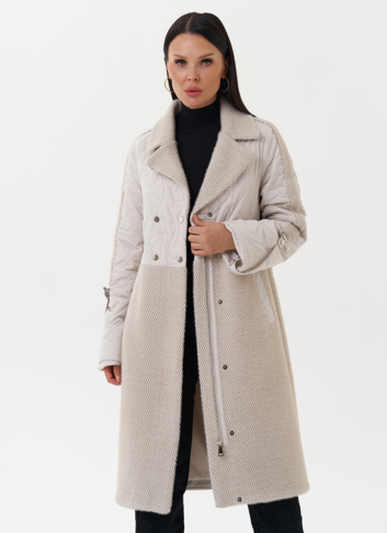 Женское утепленное пальто с поясом