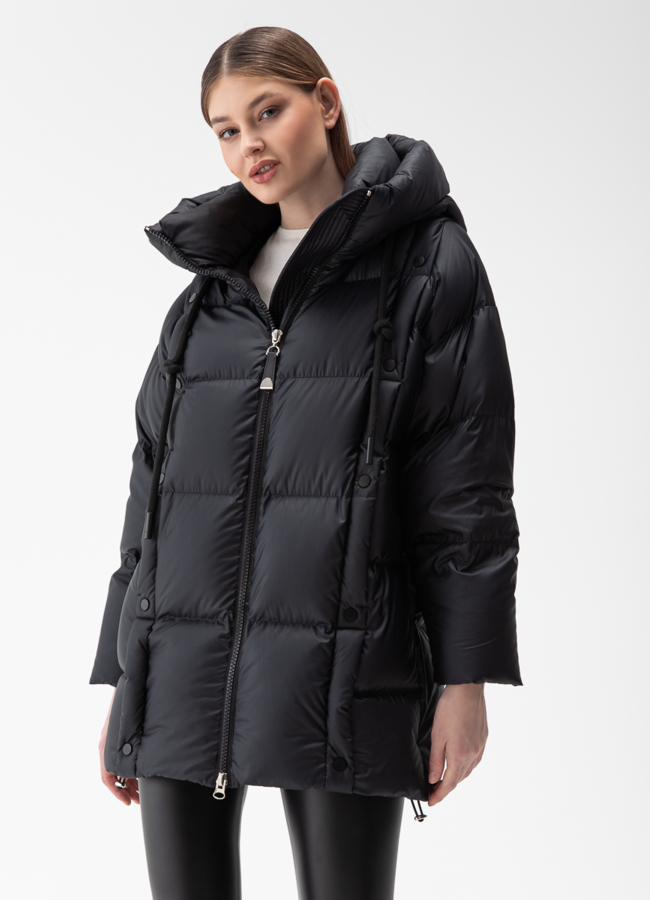 Женский пуховик с капюшоном  модель № 28008 в рассрочку
