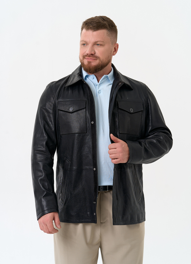 Мужская куртка из натуральной кожи модель № 32861 универмаг малина