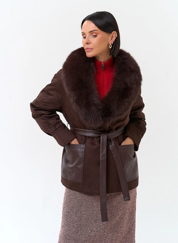 Женская куртка из эко замши фото