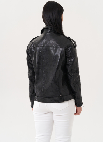 Кожаная куртка "косуха" черного цвета