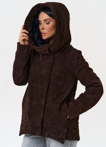 Куртка с капюшоном из натуральной замши