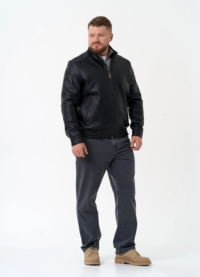 Мужская куртка бомбер из эко кожи модель № 32878 в рассрочку