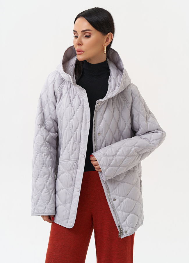 фото Женская стеганая куртка с капюшоном модель № 30021