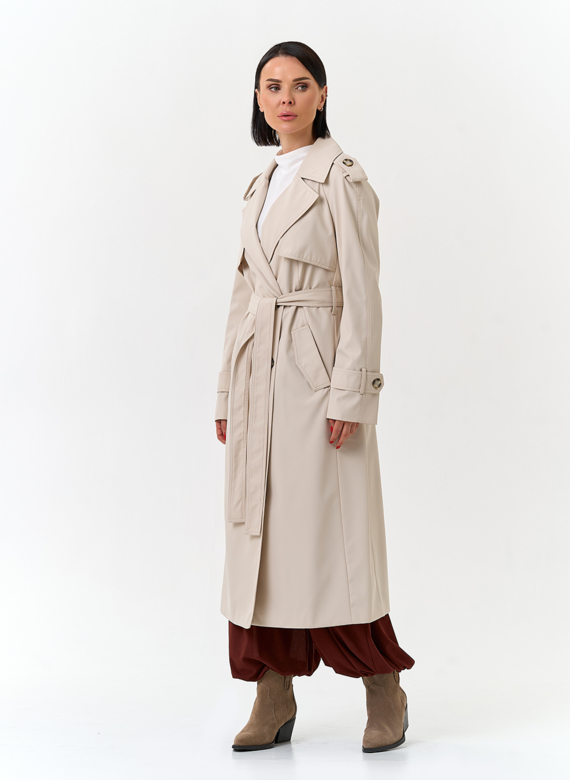 Женский плащ с поясом 