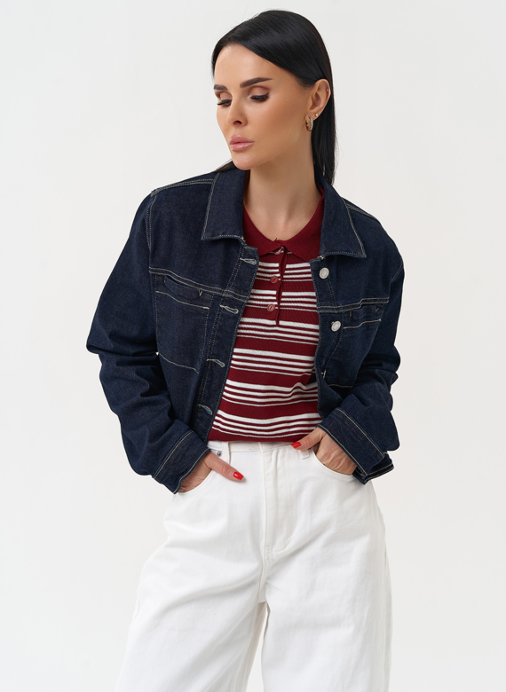 Жакет джинсовый синего цвета