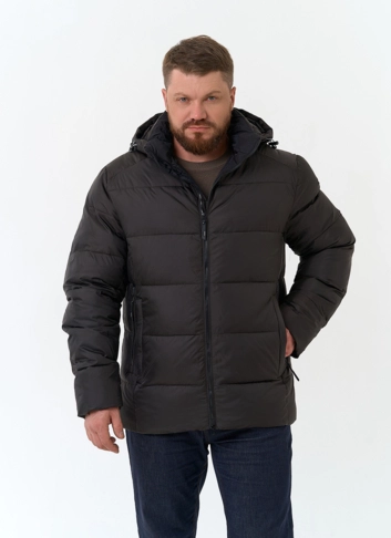 Мужской пуховик с капюшоном  фото